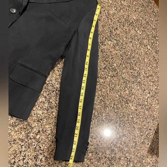 CALVIN KLEIN Classic Vintage Black Linen Blazer Size 6 - Picture 9 of 11